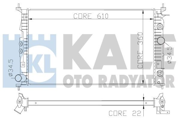 KALE OTO RADYATÖR radiatorius, variklio aušinimas 374200